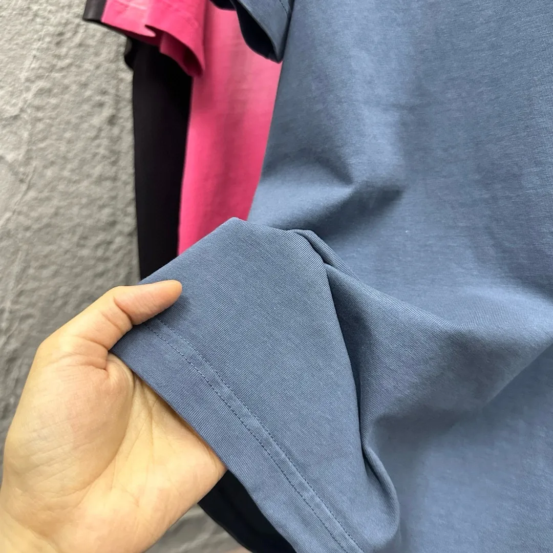 🅿️200 CH Croix Heart 2025 Summer New Style Heavy Acid Washing Gradient Distressing Chest Logo Classic Embroidery Customized Fabric Short Sleeve T-shirt Unisex Size: S M L